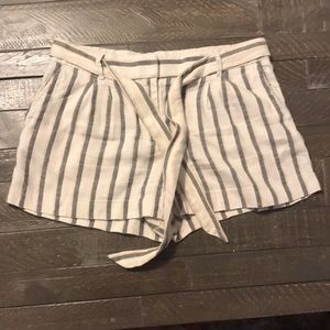 Ann Taylor LOFT Ivory Gray Striped Shorts